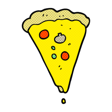 Bir insan tarafından çizilmiş serbest çizim pizza.