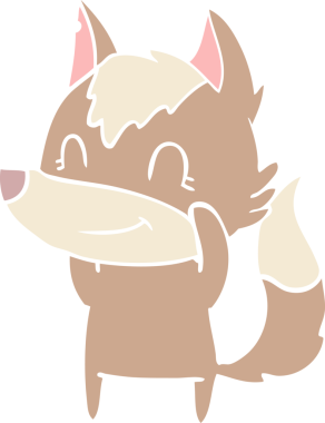 Bir insan tarafından çizilmiş düz renkli çizgi film kurdu.