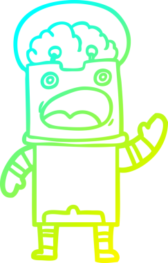 Bir insan tarafından çizilmiş soğuk gradyan robot çizimi