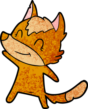 Bir insan tarafından çizilmiş tilki çizgi film karakteri