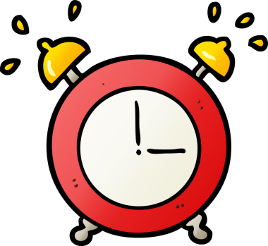 bir insan tarafından çizilmiş çalar saat.