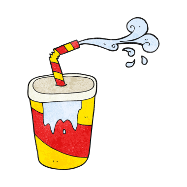 Bir insan tarafından çizilmiş serbest dokuma karikatür soda.