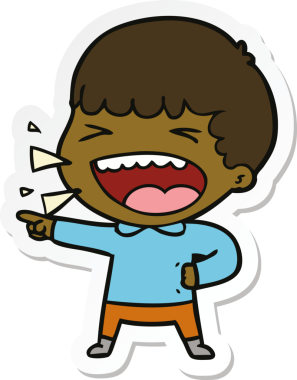 Bir insan tarafından çizilmiş bir karikatür çıkartması.