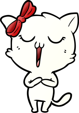 Bir insan tarafından çizilmiş çizgi film kedisi.