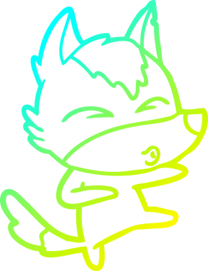 Bir insan tarafından çizilmiş bir kurt çizgi filminin soğuk gradyan çizimi