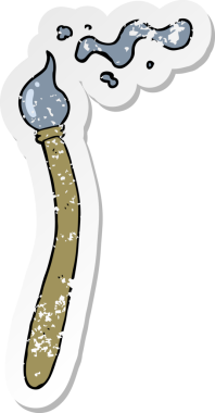 Bir insan tarafından çizilmiş karikatür fırçasının sıkıntılı çıkartması.