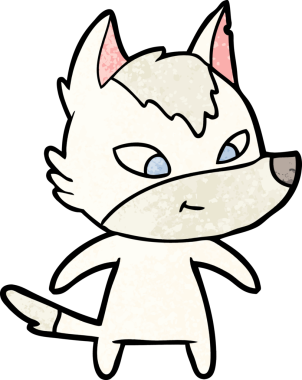 Bir insan tarafından çizilmiş dost canlısı bir kurt.