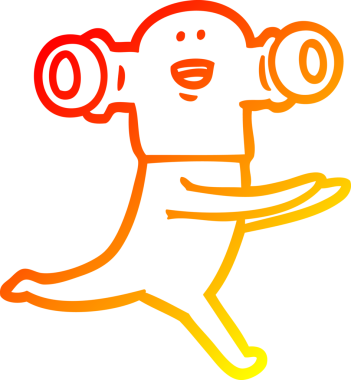 Bir insan tarafından çizilmiş dost canlısı çizgi film uzaylısının çizimi.