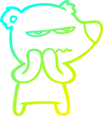 Bir insan tarafından çizilen kızgın ayı karikatürünün soğuk gradyan çizgisi