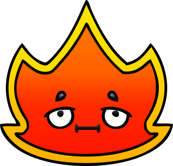 Bir insanın çizdiği ateşin gölgeli çizgi filmi.