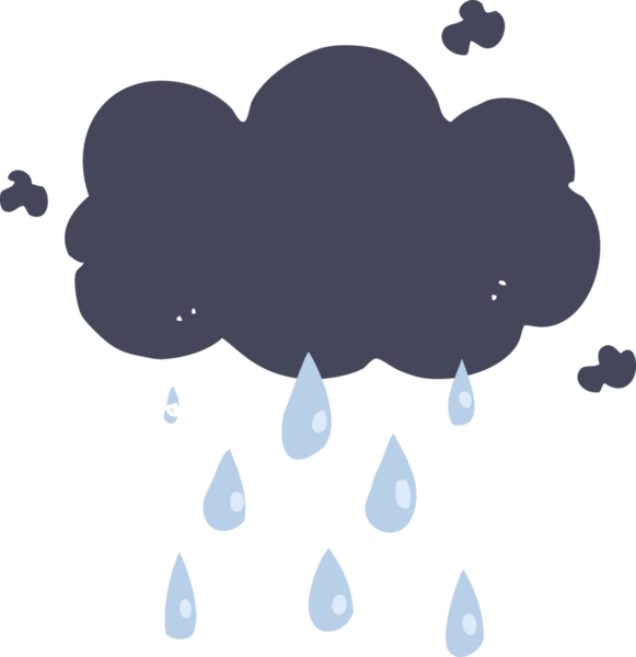 Bir insan tarafından çizilmiş düz renkli karikatür bulutu