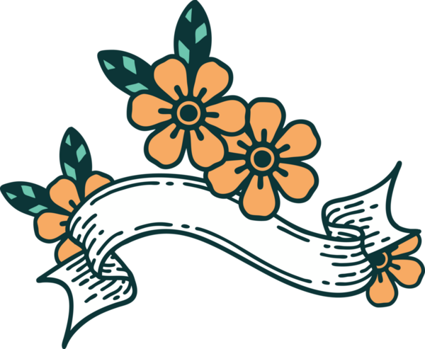 Bir insan tarafından çizilmiş geleneksel bir çiçek dövmesi.