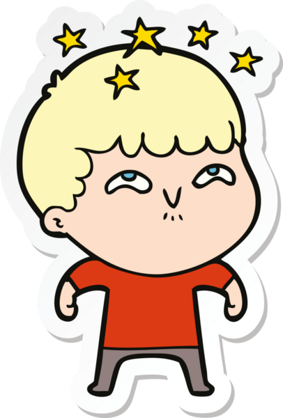 Bir insan tarafından çizilmiş bir karikatür çıkartması.