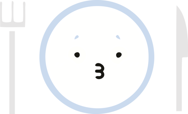 Bir insan tarafından çizilmiş yemek tabağının düz renkli retro karikatürü