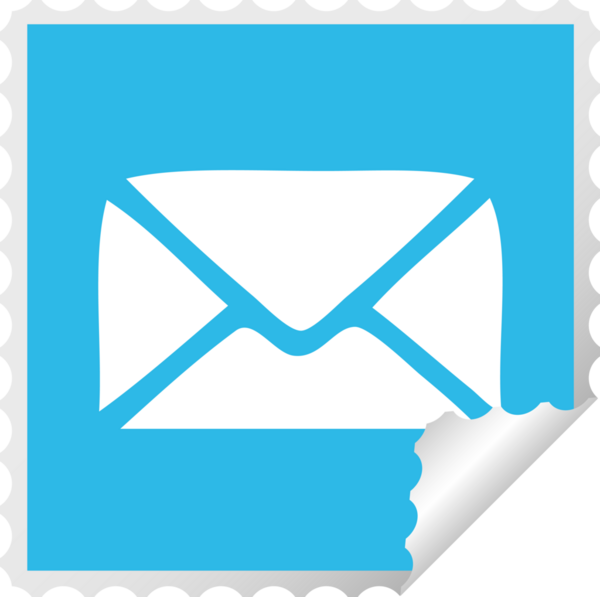 Bir insan tarafından çizilmiş kağıt bir zarfın kare soyulmuş etiket karikatürü