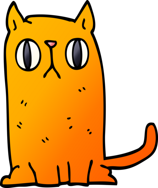 Bir insan tarafından çizilmiş komik bir kedi.