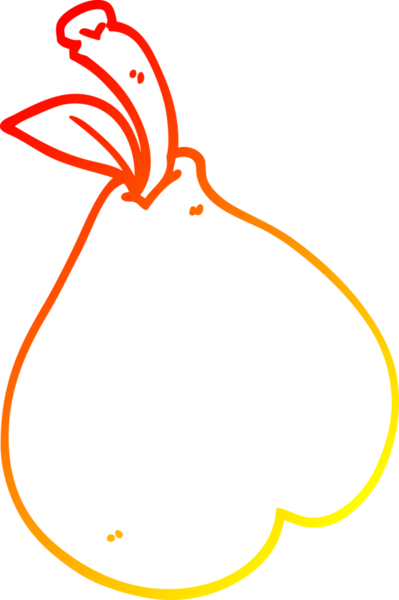 Bir insan tarafından çizilmiş sağlıklı bir armut çizgi çizimi.