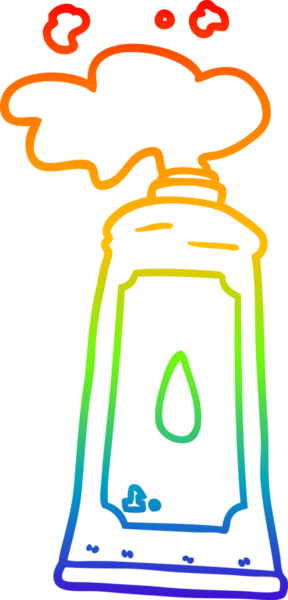 gökkuşağı gradyan çizgi çizimi bir insan tarafından çizilmiş bir boya tüpü