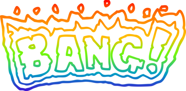 gökkuşağı gradyan çizgi çizimi bir insan tarafından çizilmiş bir kelime bang