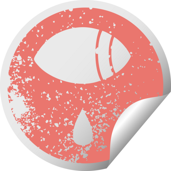 Sıkıntılı dairesel soyulan bir insan tarafından çizilmiş ağlayan gözün sembolü.