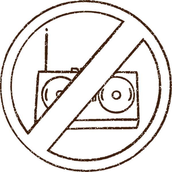 Bir insan tarafından çizilmiş müzik yasağı karakalem çizimi