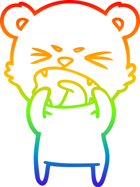 Bir insan tarafından çizilmiş kızgın bir çizgi film ayısının çizimi.