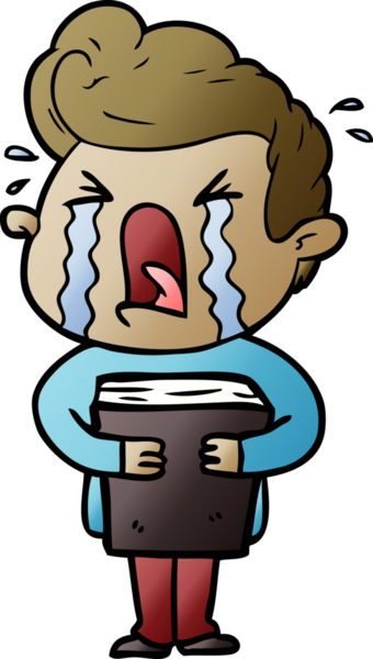 Bir insan tarafından çizilmiş ağlayan bir karikatür.