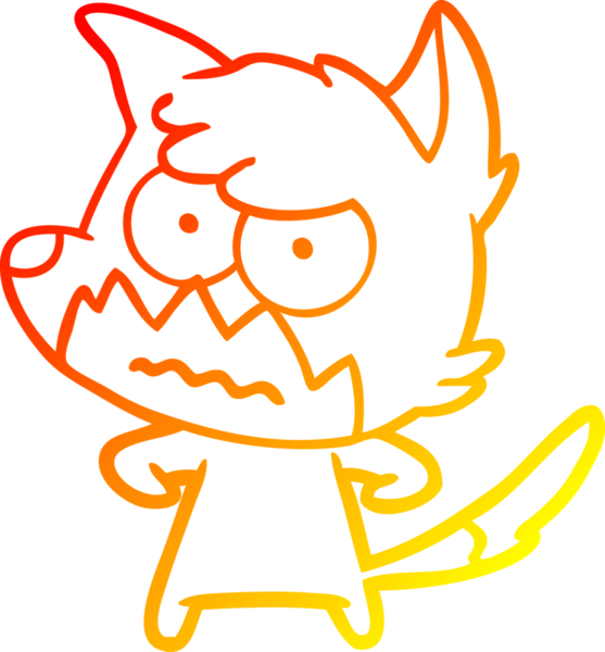 Bir insan tarafından çizilmiş kızgın tilki çizgi çizimi.