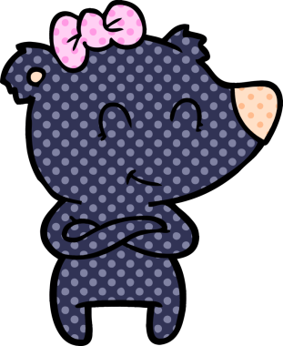 Bir insan tarafından çizilmiş bir çizgi film karakteri.