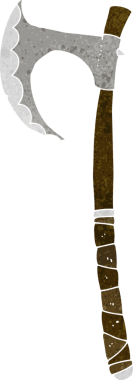 Bir insan tarafından çizilmiş viking baltası.