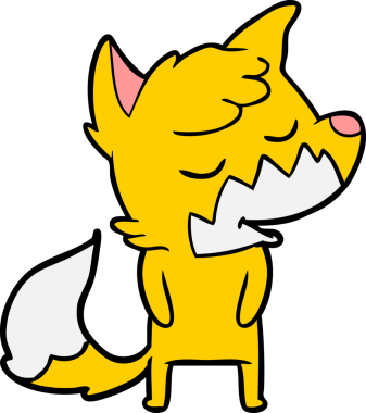 Bir insan tarafından çizilmiş tilki çizgi film karakteri