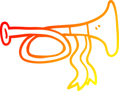 Bir insan tarafından çizilmiş bir karikatür pirinç boynuzu çizimi.