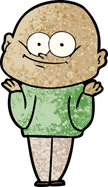 Bir insan tarafından çizilmiş kel bir adam.