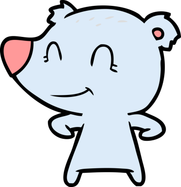 Bir insan tarafından çizilmiş dost canlısı ayı çizgi filmi.