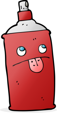 Bir insan tarafından çizilmiş çizgi film spreyi.