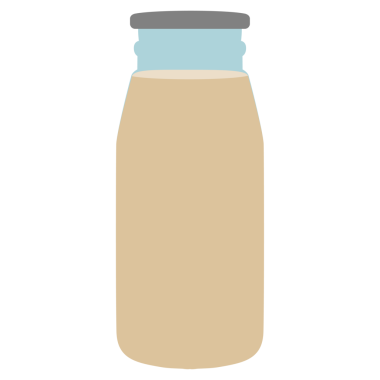 Bir insan tarafından çizilmiş çikolatalı süt.