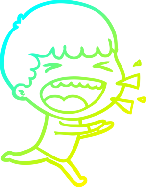 Bir insan tarafından çizilmiş gülen adamın soğuk çizgi çizimi.