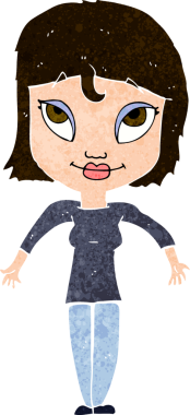 Çizgi filmdeki kız bir insan tarafından çizilmiş omuzlarını silkiyor.