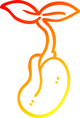 Bir insan tarafından çizilmiş bir çizgi filmin sıcak gradyan çizimi