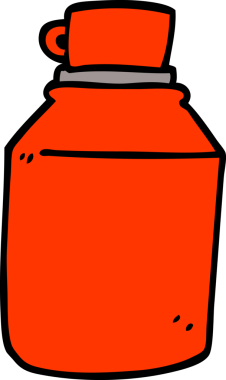 Bir insan tarafından çizilmiş sıcak içecek şişesi.