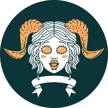 Bir insan tarafından çizilmiş parşömen pankartıyla karakterin bağlayıcı simgesi