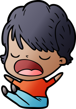 Bir insan tarafından çizilmiş bir karikatür kadın konuşuyor.