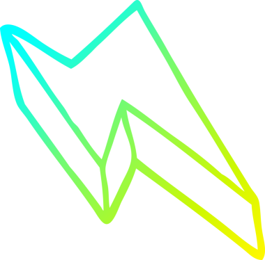 Bir insan tarafından çizilmiş bir karikatür desenli yıldırım çizimi.