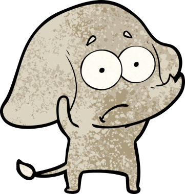 bir insan tarafından çizilmiş belirsiz bir fil.