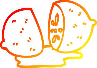 Bir insanın çizdiği karikatür narenciye çiziminin sıcak gradyanı