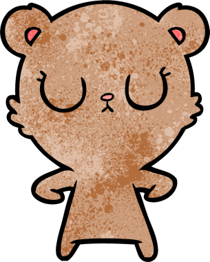 Bir insan tarafından çizilmiş barışçıl ayı yavrusu.