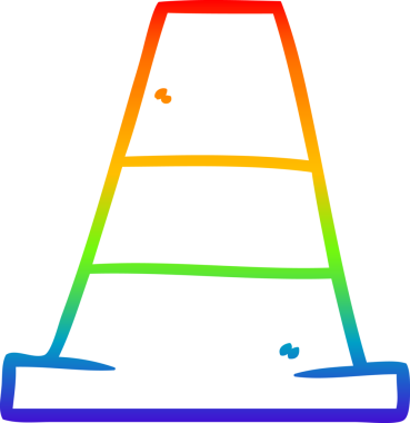 Bir insan tarafından çizilmiş çizgi film trafik konisi çizimi