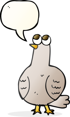 Bir insan tarafından çizilmiş serbest konuşma balonu karikatür kuşu