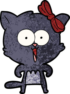 Bir insan tarafından çizilmiş çizgi film kedisi.