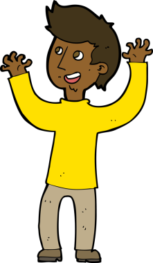 Bir insan tarafından çizilmiş mutlu bir adam.